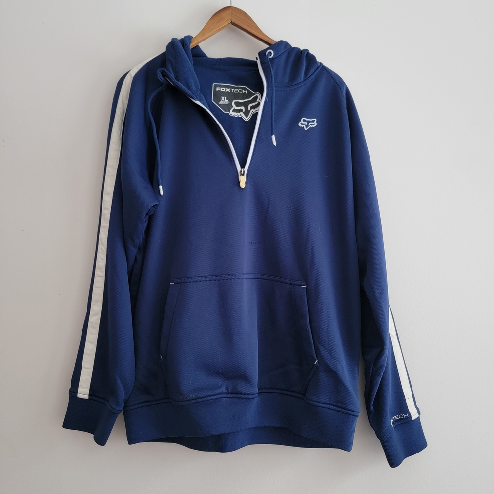 Fox Foxtech Hermbond Blue White Quarter Zip XL Style 02003 Hoody